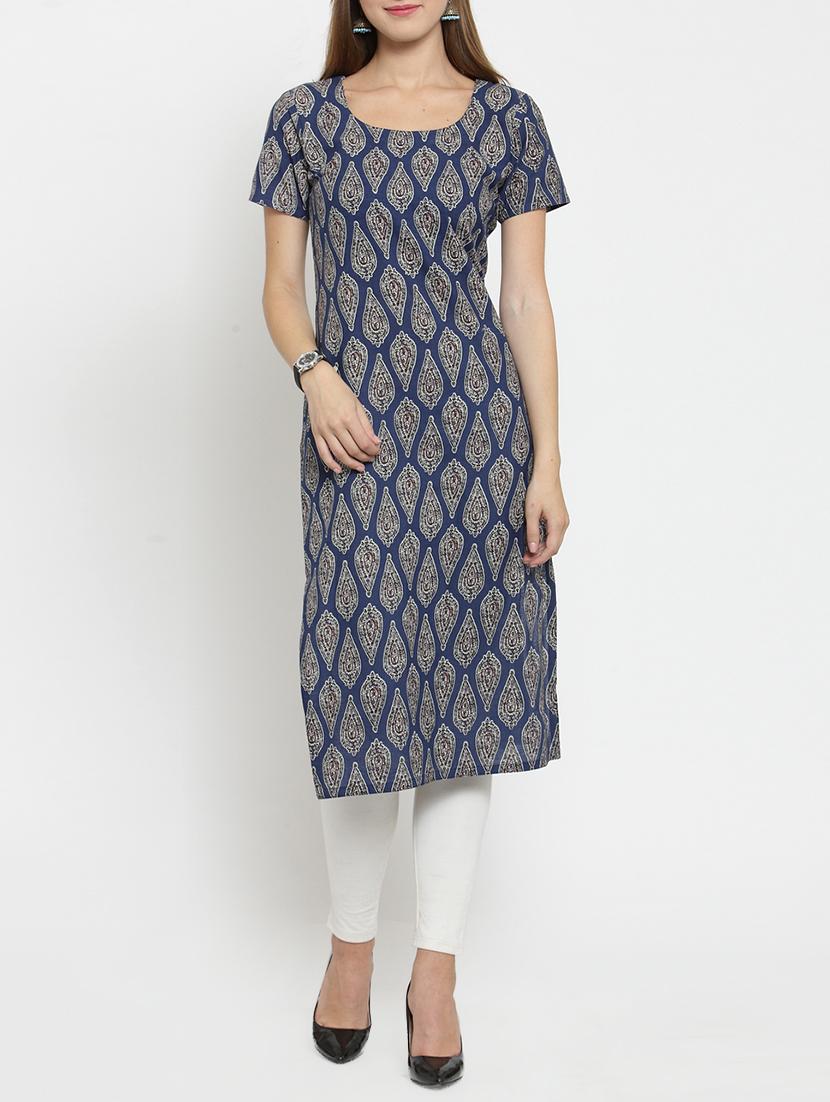 printed straight kurta - 15764046 - Zoom Image - 1