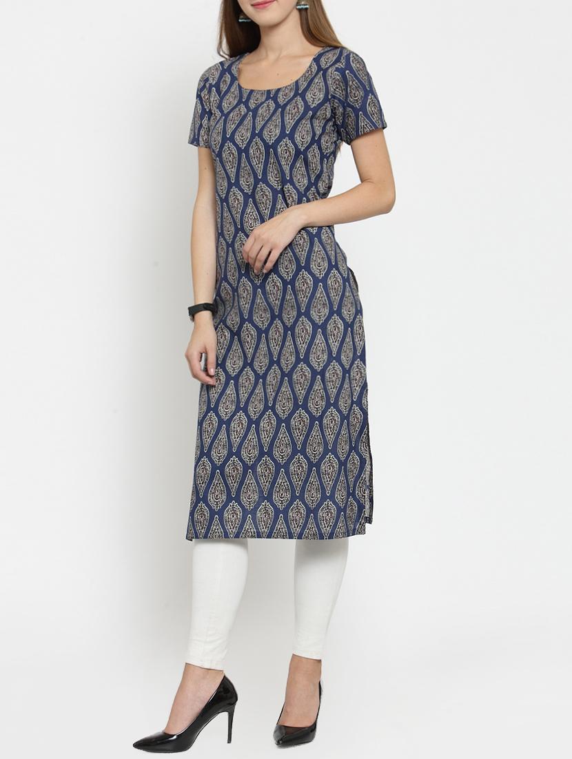 printed straight kurta - 15764046 - Zoom Image - 2