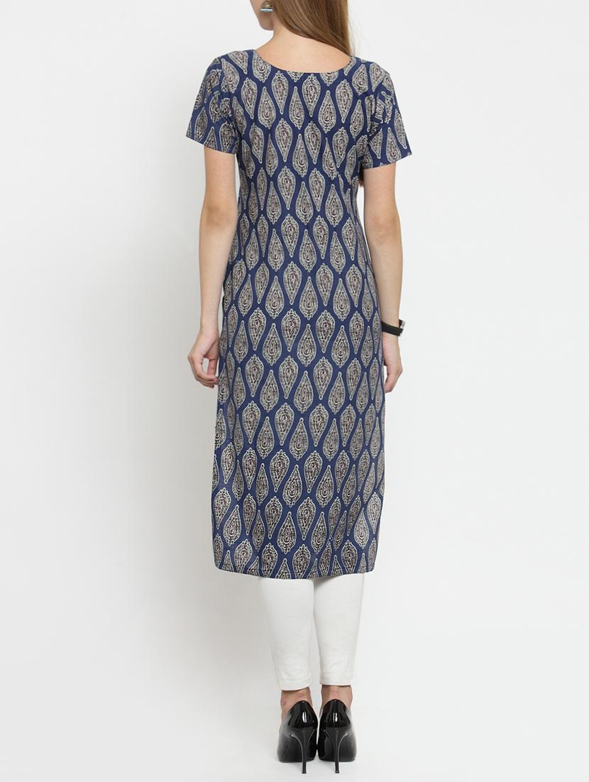 printed straight kurta - 15764046 - Zoom Image - 3