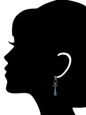 black brass drop earring - 15764218 - Standard Image - 2