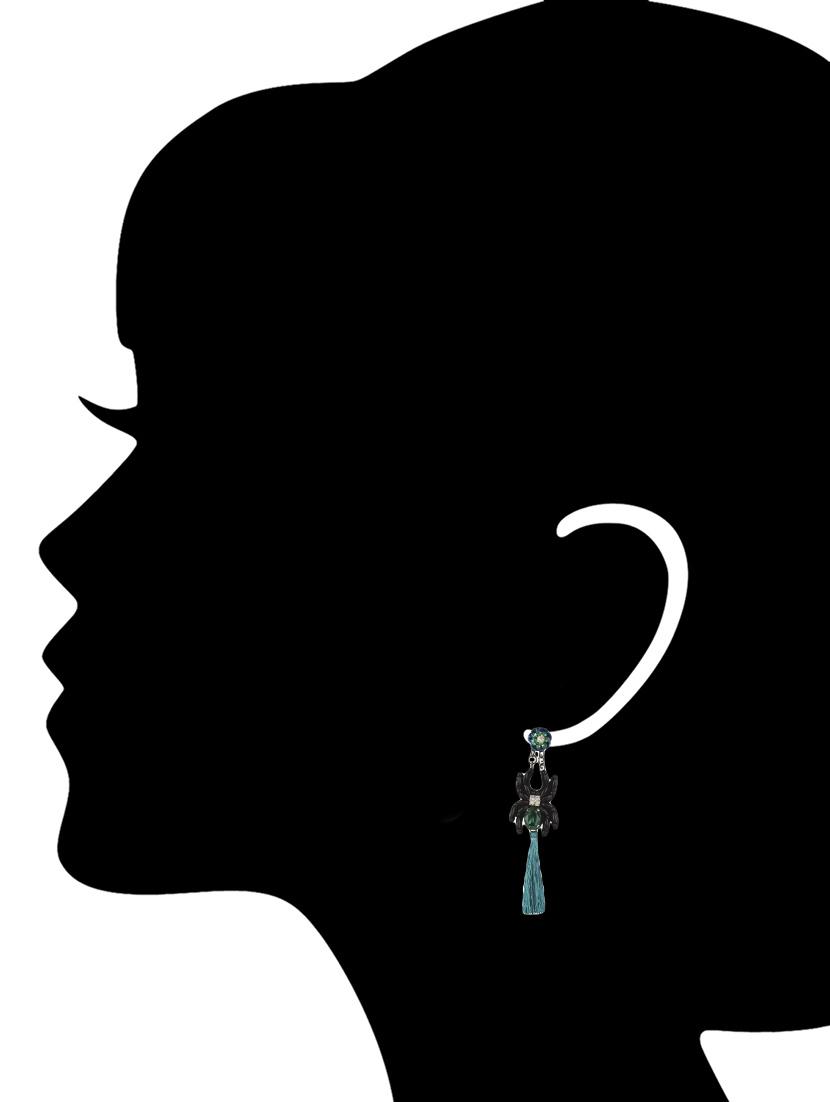black brass drop earring - 15764218 - Zoom Image - 2