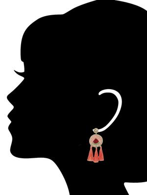 red brass drop earring - 15764238 - Standard Image - 2