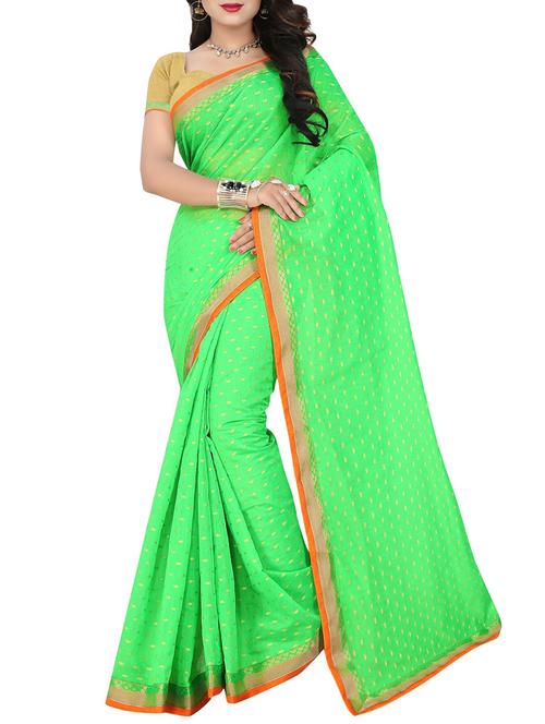 contrast border embroidered saree with blouse - 15764452 - Standard Image - 1