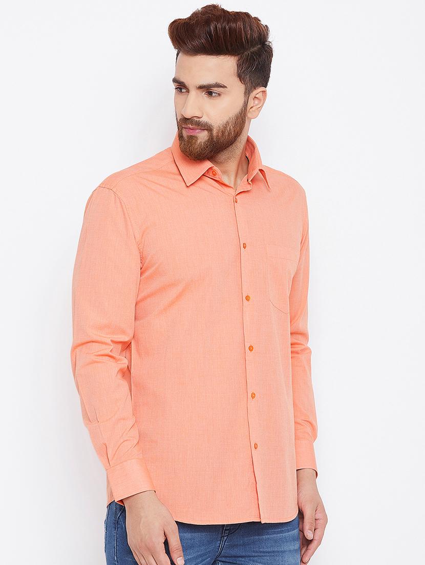 orange solid casual shirt - 15764782 - Zoom Image - 1