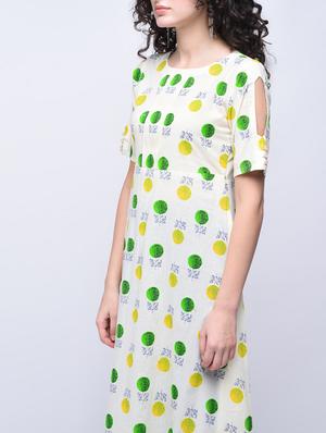 a-line polka dot kurta - 15765025 - Standard Image - 2