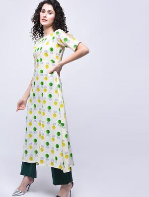 a-line polka dot kurta - 15765025 - Standard Image - 4