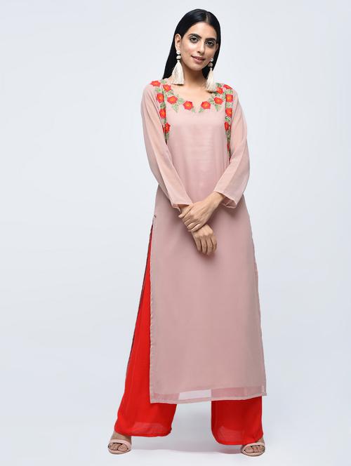 embroidered straight kurta - 15765065 - Standard Image - 1