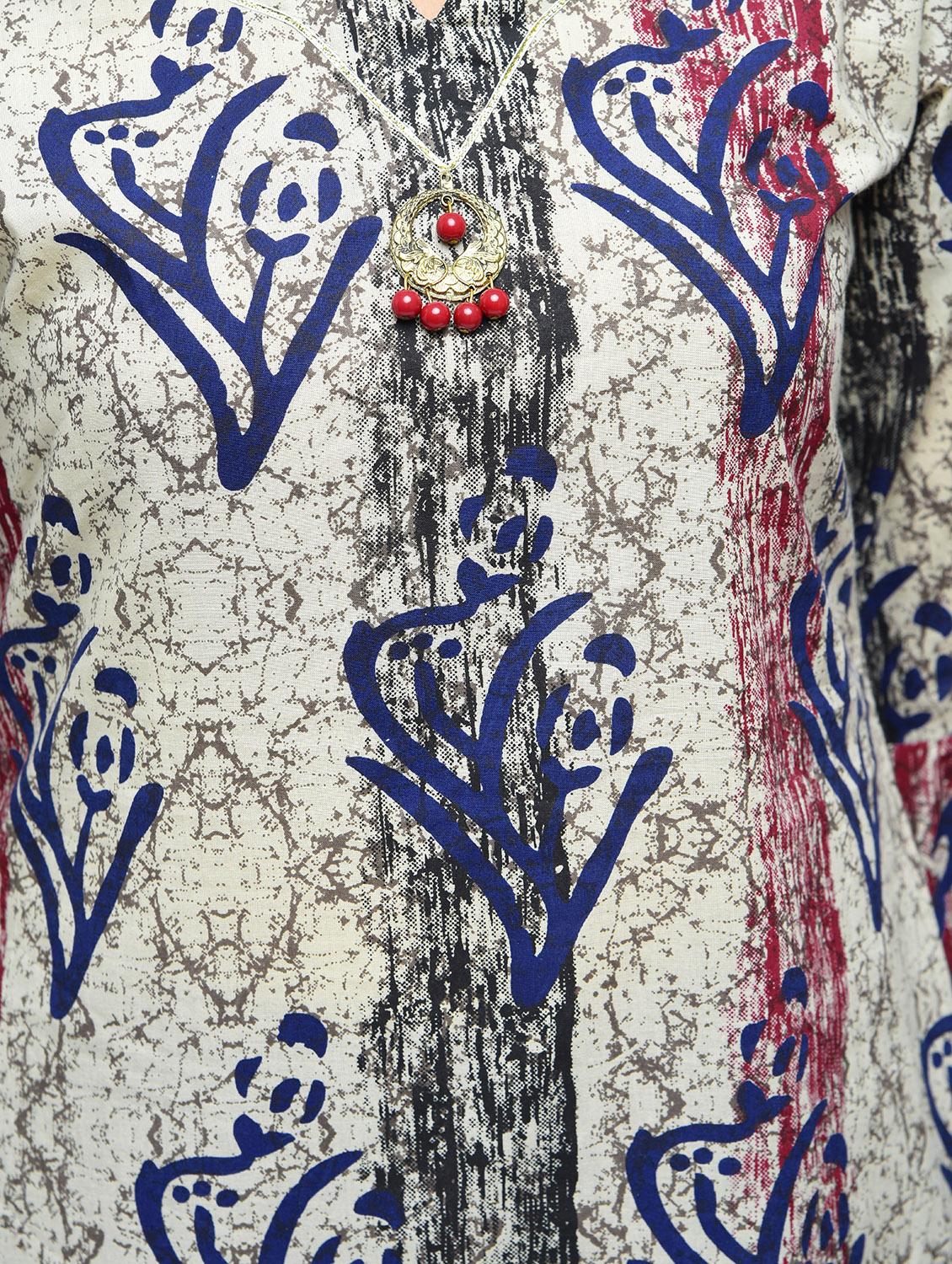 printed bell sleeves straight kurta - 15765067 - Zoom Image - 5