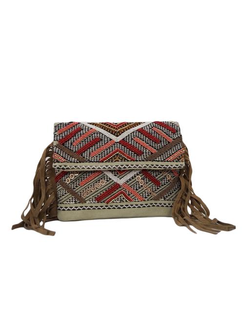 multi colored canvas ethnic sling bag - 15765235 - Standard Image - 1