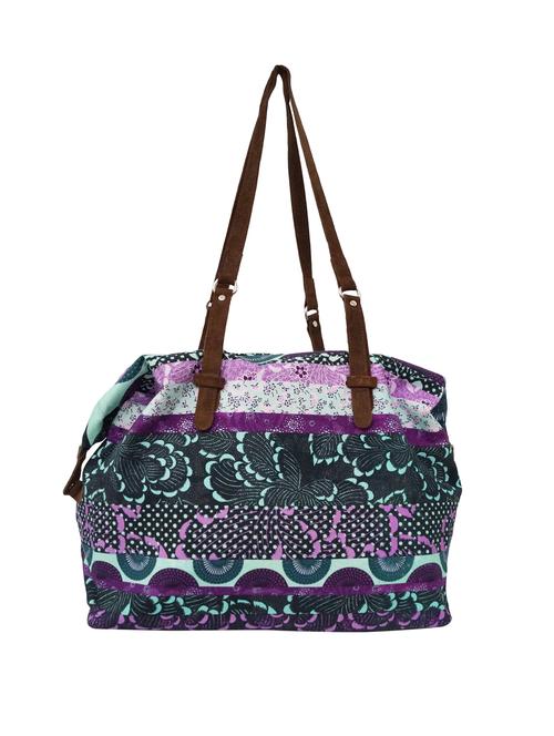 multi colored cotton polyester blend duffel shopping bag - 15765256 - Standard Image - 1