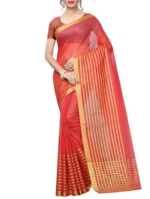 zari woven striped saree with blouse - 15765611 - Very Small Image - 1