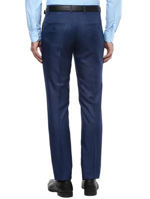 blue polyester blend flat front formal trouser - 15765793 - Standard Image - 3