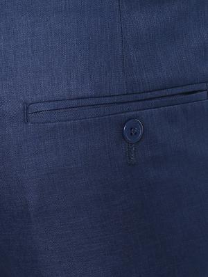 blue polyester blend flat front formal trouser - 15765793 - Standard Image - 5