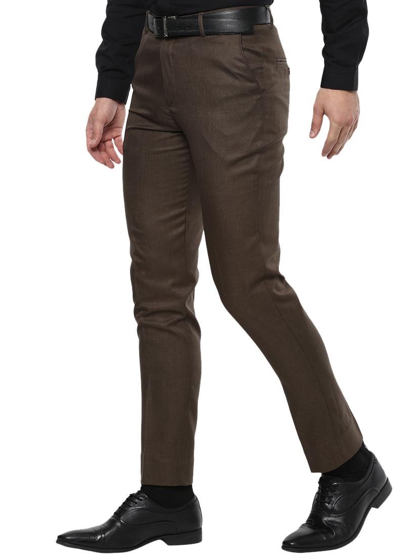 brown polyester blend flat front formal trouser - 15765794 - Zoom Image - 2