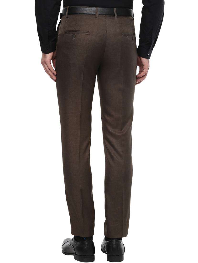 brown polyester blend flat front formal trouser - 15765794 - Zoom Image - 3