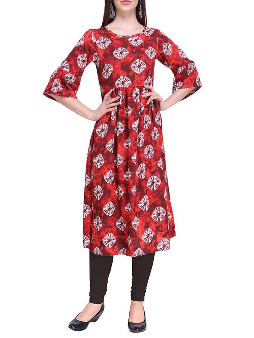 Bandhani Printed flared kurta - 15765899 - Standard Image - 1