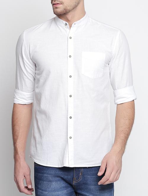 white solid casual shirt - 15766691 - Standard Image - 1