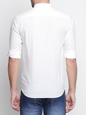white solid casual shirt - 15766691 - Standard Image - 3