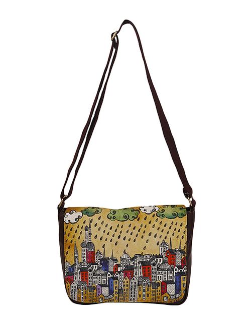 multi colored leatherette (pu) messenger sling bag - 15768263 - Standard Image - 1