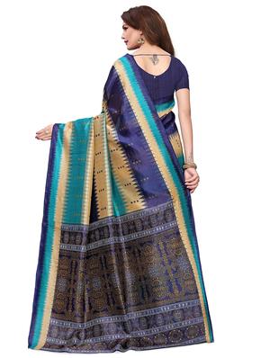 ethnic motif printed saree with blouse - 15768301 - Standard Image - 2