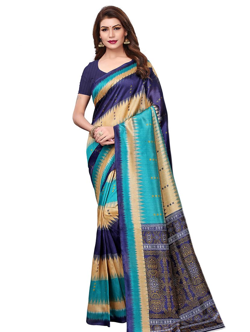 ethnic motif printed saree with blouse - 15768301 - Zoom Image - 1