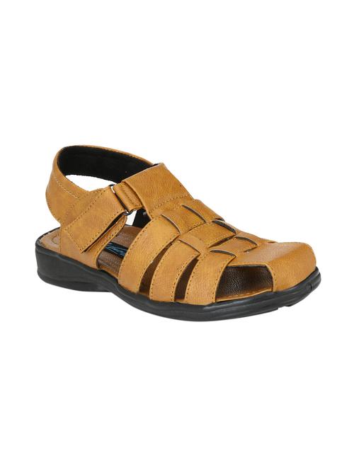 tan leatherette back strap sandals - 15768538 - Standard Image - 1