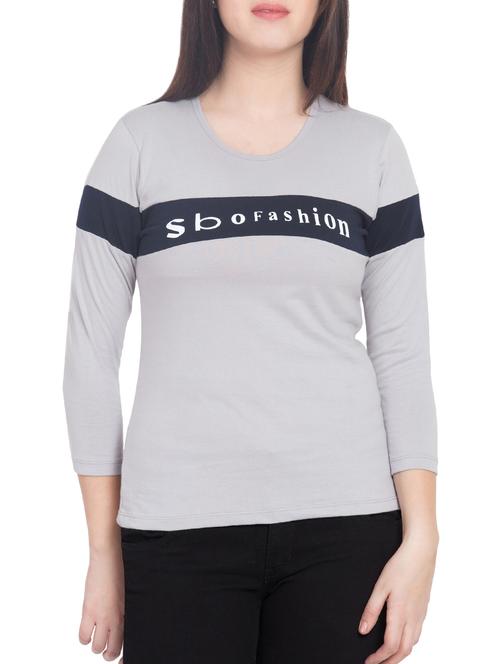 graphic print round neck tee - 15770229 - Standard Image - 1