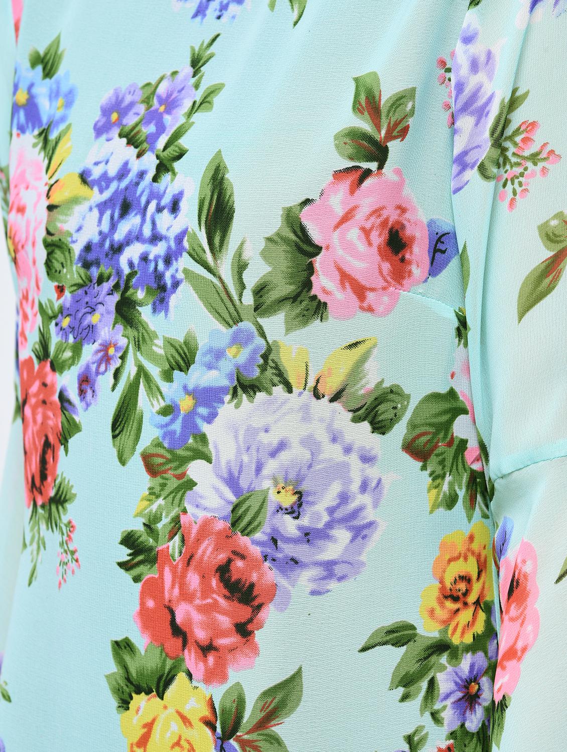 floral bell sleeves a-line dress - 15770576 - Zoom Image - 5