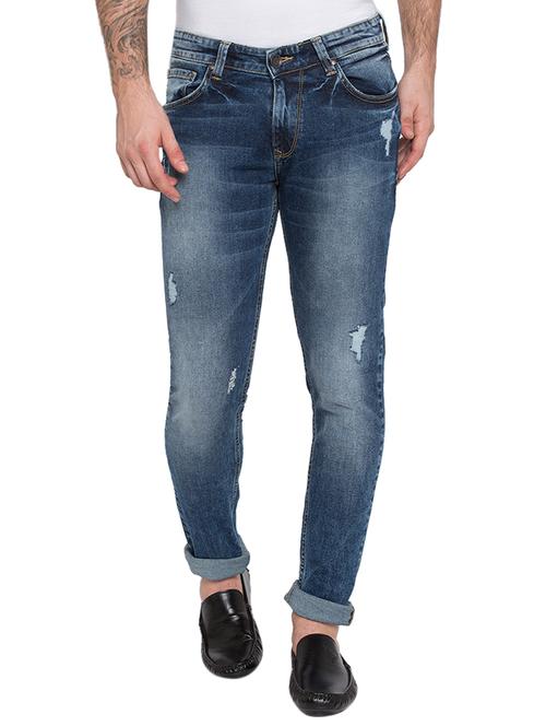 blue cotton ripped jeans - 15772426 - Standard Image - 1