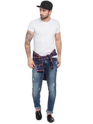 blue cotton ripped jeans - 15772426 - Standard Image - 4