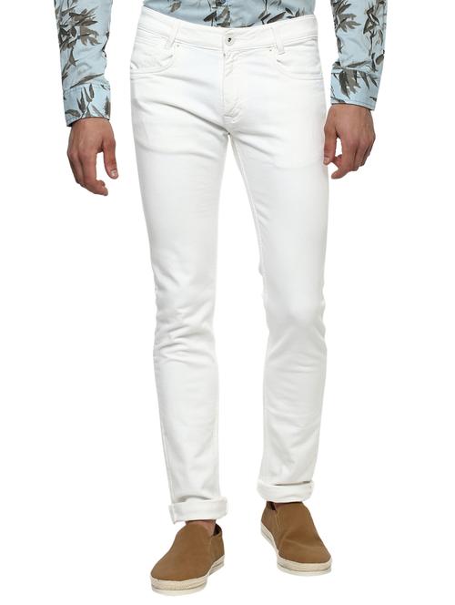 white cotton plain jeans - 15772483 - Very Small Image - 1