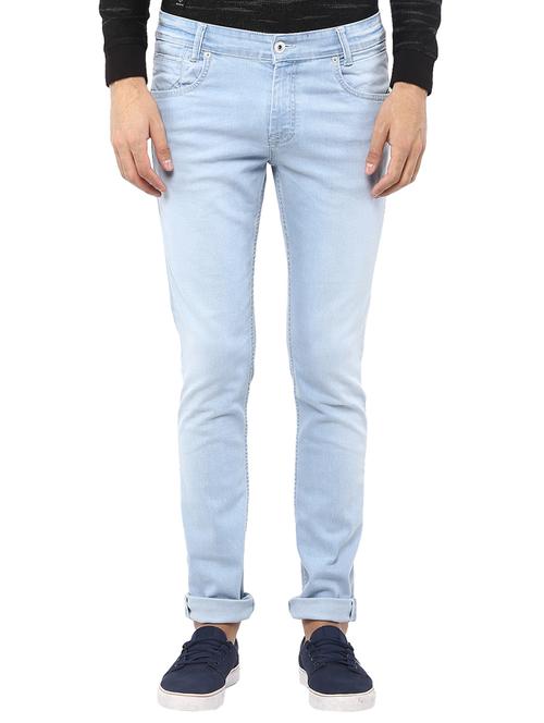 blue cotton washed jeans - 15772505 - Very Small Image - 1