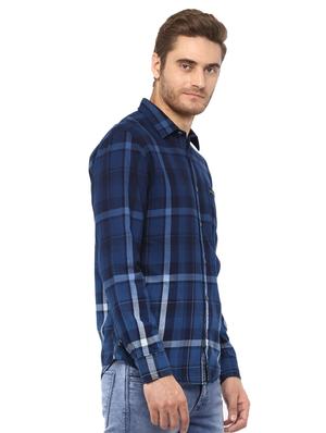 blue checkered casual shirt - 15772526 - Standard Image - 2
