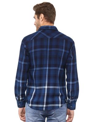 blue checkered casual shirt - 15772526 - Standard Image - 3