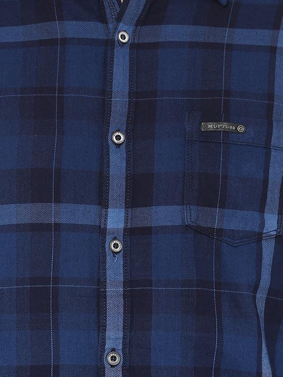 blue checkered casual shirt - 15772526 - Zoom Image - 4