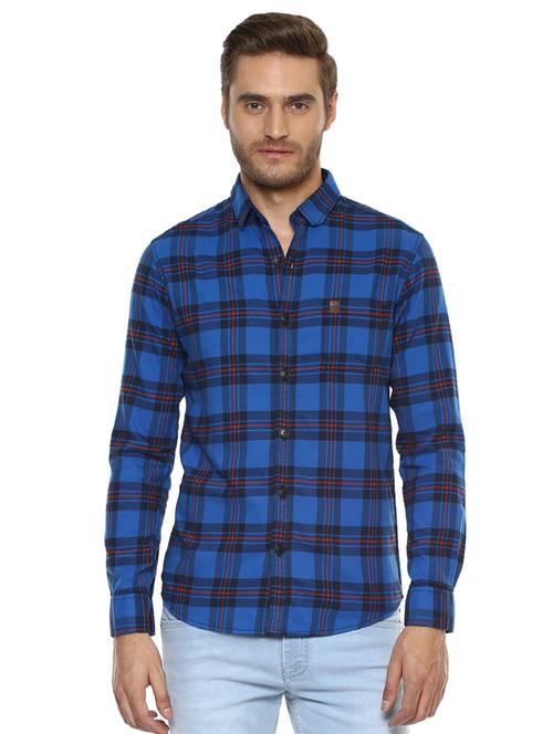 blue checkered casual shirt - 15772532 - Standard Image - 1
