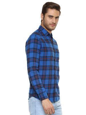 blue checkered casual shirt - 15772532 - Standard Image - 2