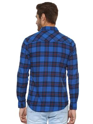 blue checkered casual shirt - 15772532 - Standard Image - 3