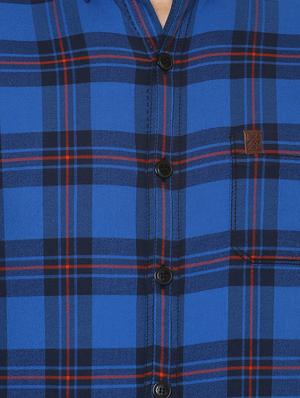 blue checkered casual shirt - 15772532 - Standard Image - 4