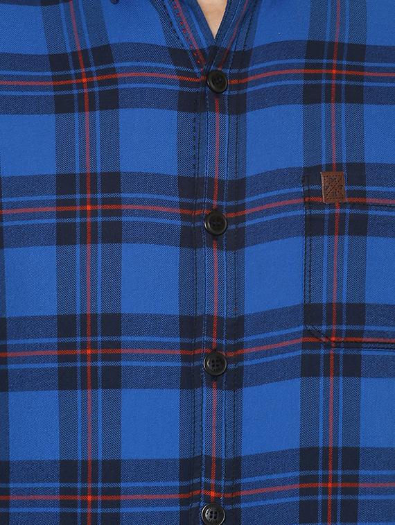 blue checkered casual shirt - 15772532 - Zoom Image - 4