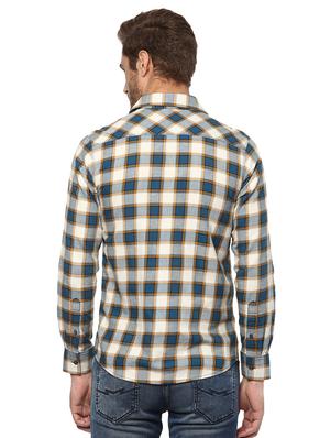 blue checkered casual shirt - 15772556 - Standard Image - 3