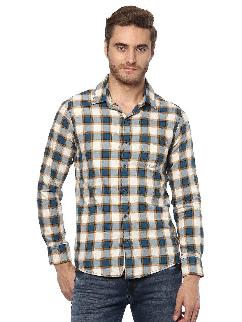 blue checkered casual shirt - 15772556 - Zoom Image - 1