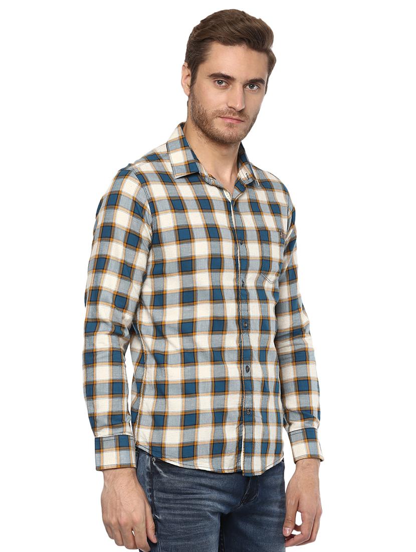 blue checkered casual shirt - 15772556 - Zoom Image - 2