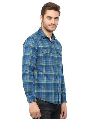 blue checkered casual shirt - 15772560 - Standard Image - 2