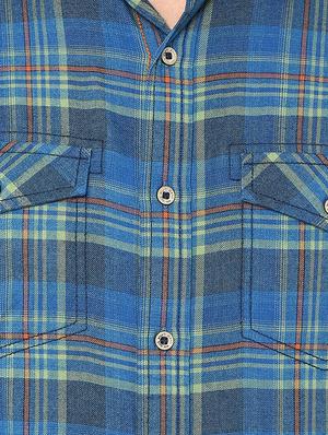 blue checkered casual shirt - 15772560 - Standard Image - 4