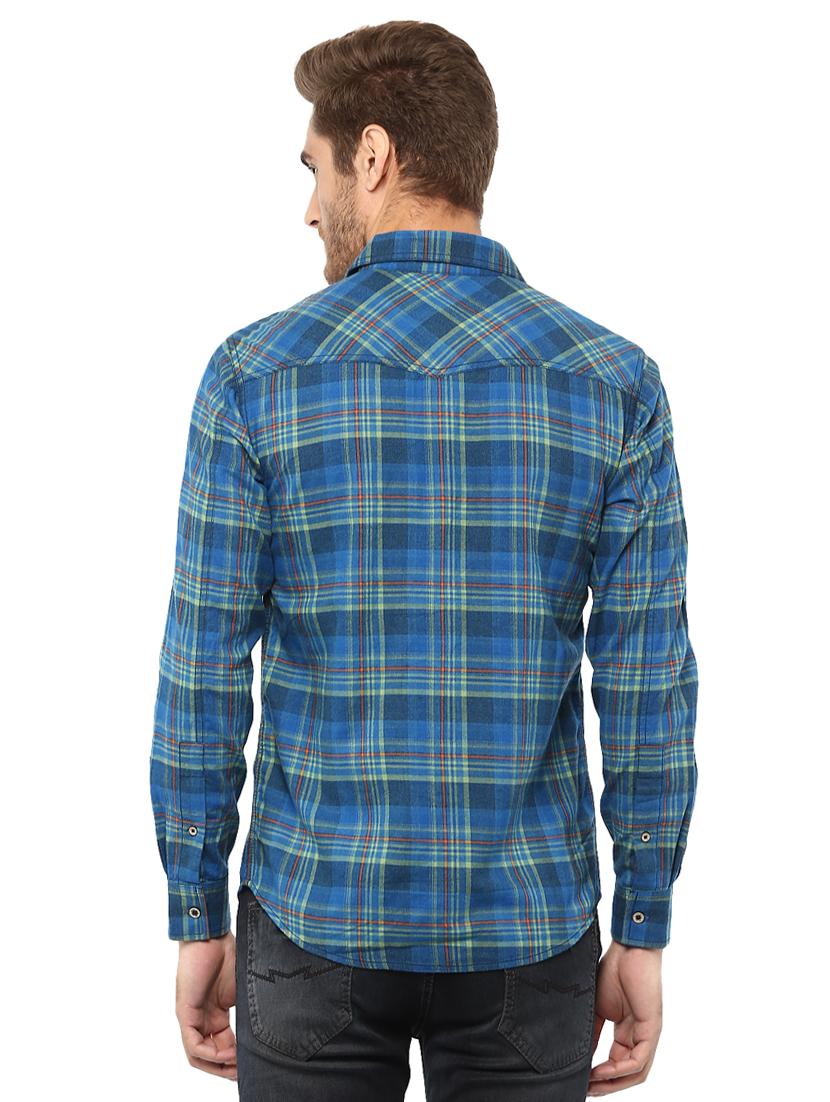 blue checkered casual shirt - 15772560 - Zoom Image - 3
