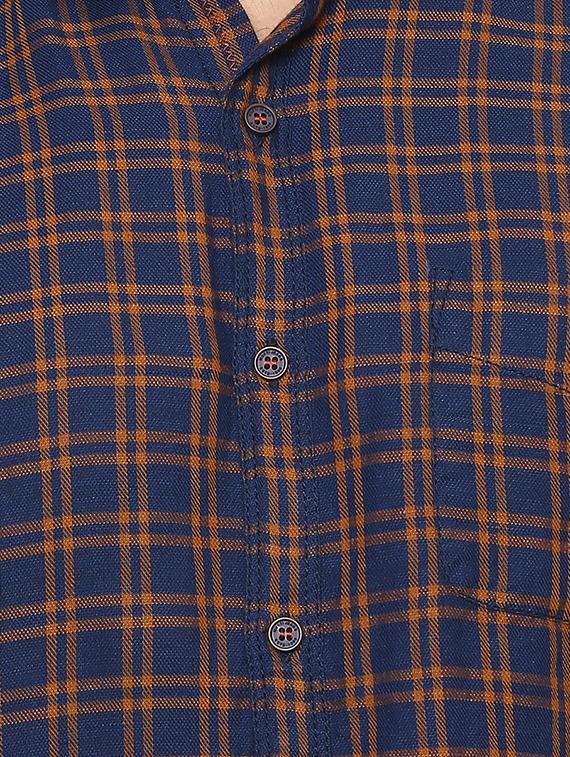 blue checkered casual shirt - 15772604 - Zoom Image - 4