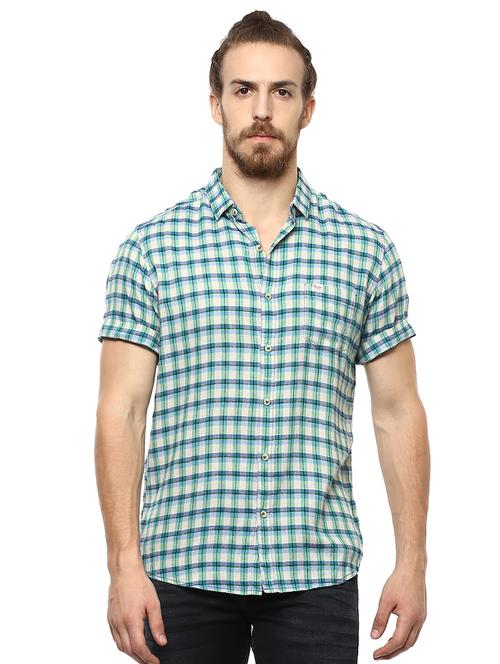 green checkered casual shirt - 15772628 - Standard Image - 1