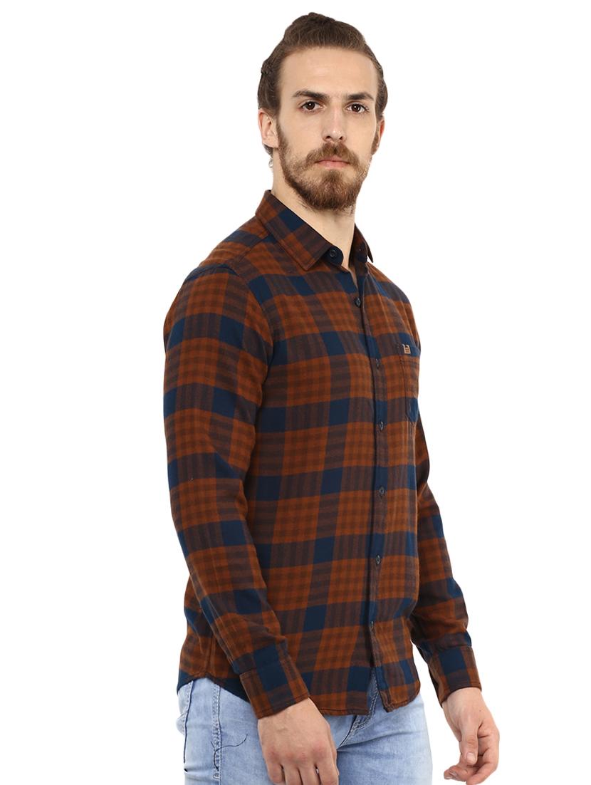 brown checkered casual shirt - 15772659 - Zoom Image - 2