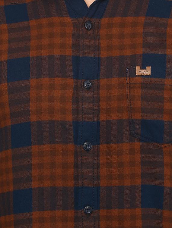 brown checkered casual shirt - 15772659 - Zoom Image - 4